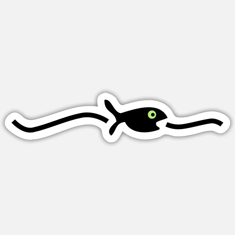 schwimmender Fisch - Sticker Größe S (10 x 10 cm) - Mattweiß