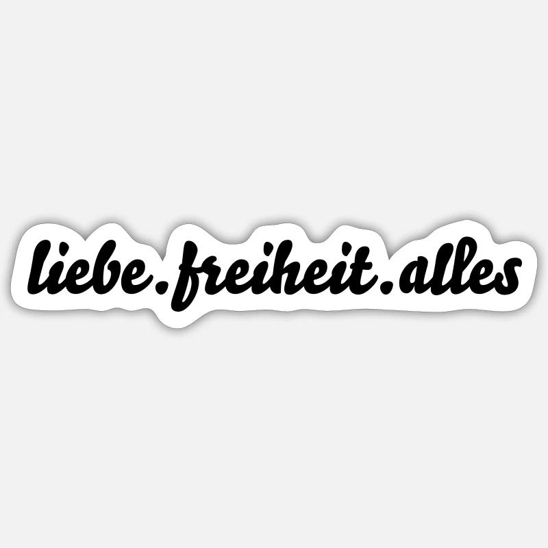Liebe Freiheit Alles, Revolution, Evolution, Yoga - Sticker Größe S (10 x 10 cm) - Mattweiß