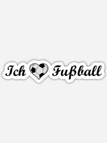 Ich liebe Fußball - Sticker Größe S (10 x 10 cm) - Mattweiß
