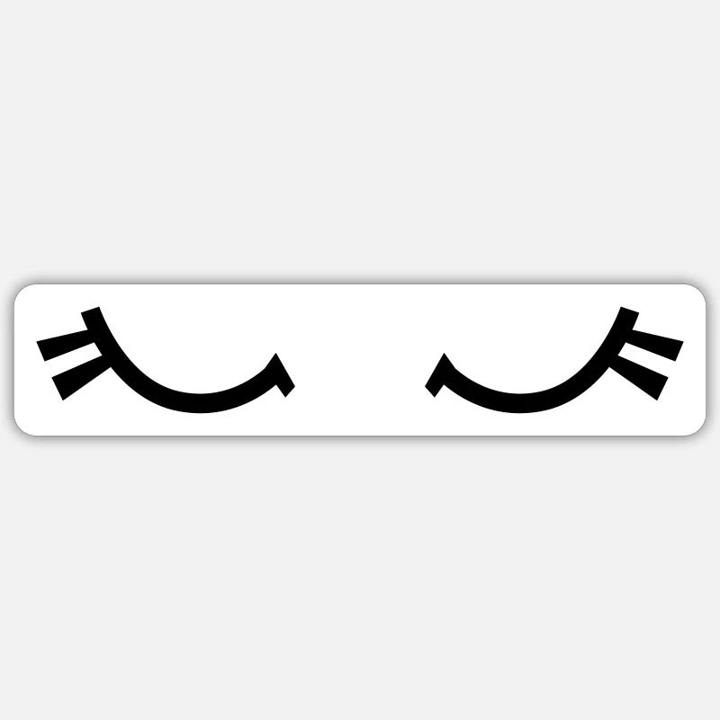 yeux endormis avec des cils mignons - Sticker taille S (10 x 10 cm) - blanc mat
