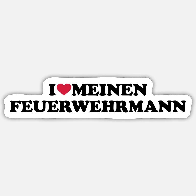 Feuerwehrmann - Sticker Größe S (10 x 10 cm) - Mattweiß