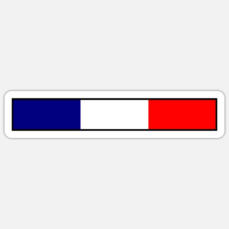 France Drapeau - Sticker taille S (10 x 10 cm) - blanc mat