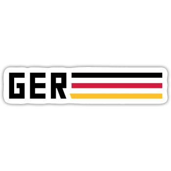 GER Flagge Logo Mannschaft Team Deutschland Sport - Sticker Größe S (10 x 10 cm) - Mattweiß - Vorne