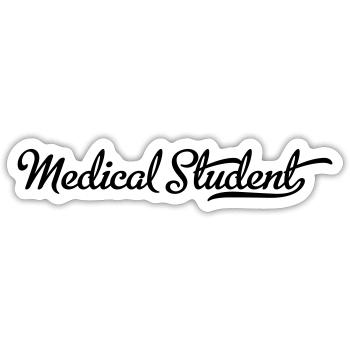 étudiant en médecine - Sticker taille S (10 x 10 cm) - blanc mat - Devant
