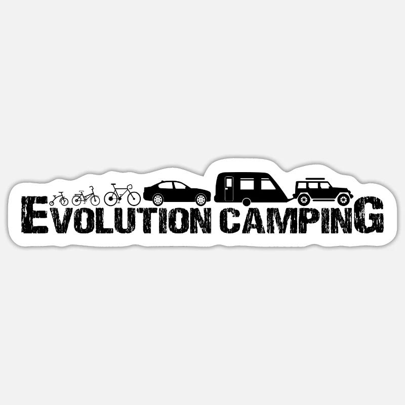 camping - Sticker taille S (10 x 10 cm) - blanc mat