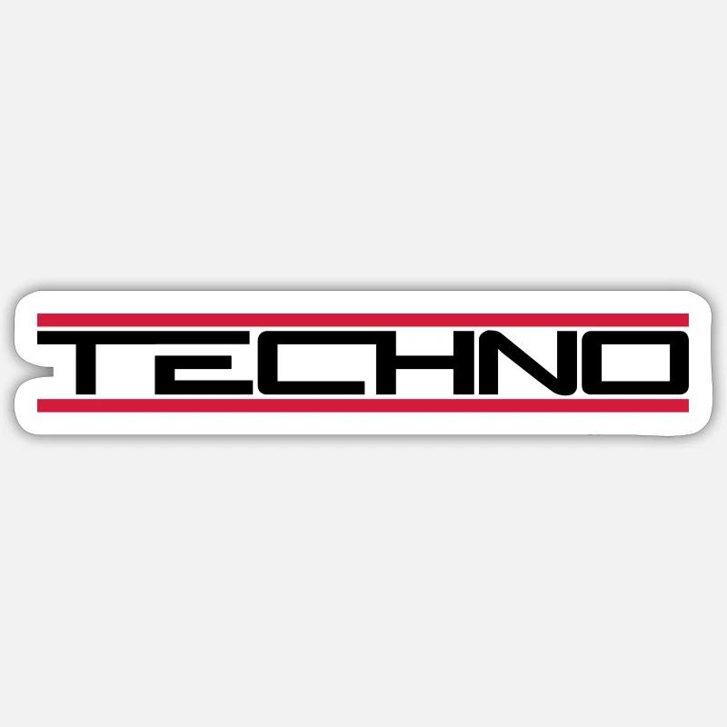 Barres techno rouges - Sticker taille S (10 x 10 cm) - blanc mat