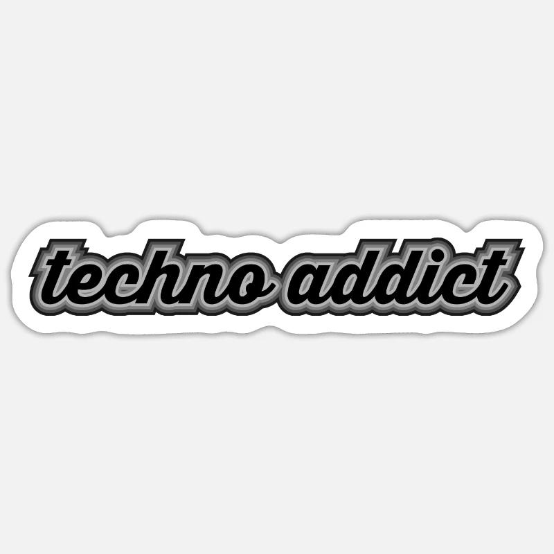 Techno Techno J’adore la musique techno Sticker taille S (10 x 10 cm)