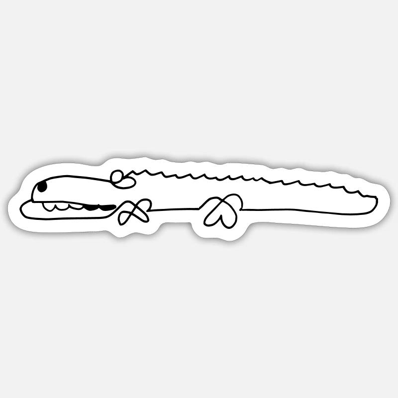 Crocodile - Sticker taille S (10 x 10 cm) - blanc mat