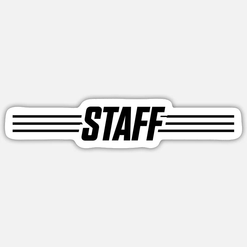 staff stroked - Sticker size S (10 x 10 cm) - white matte