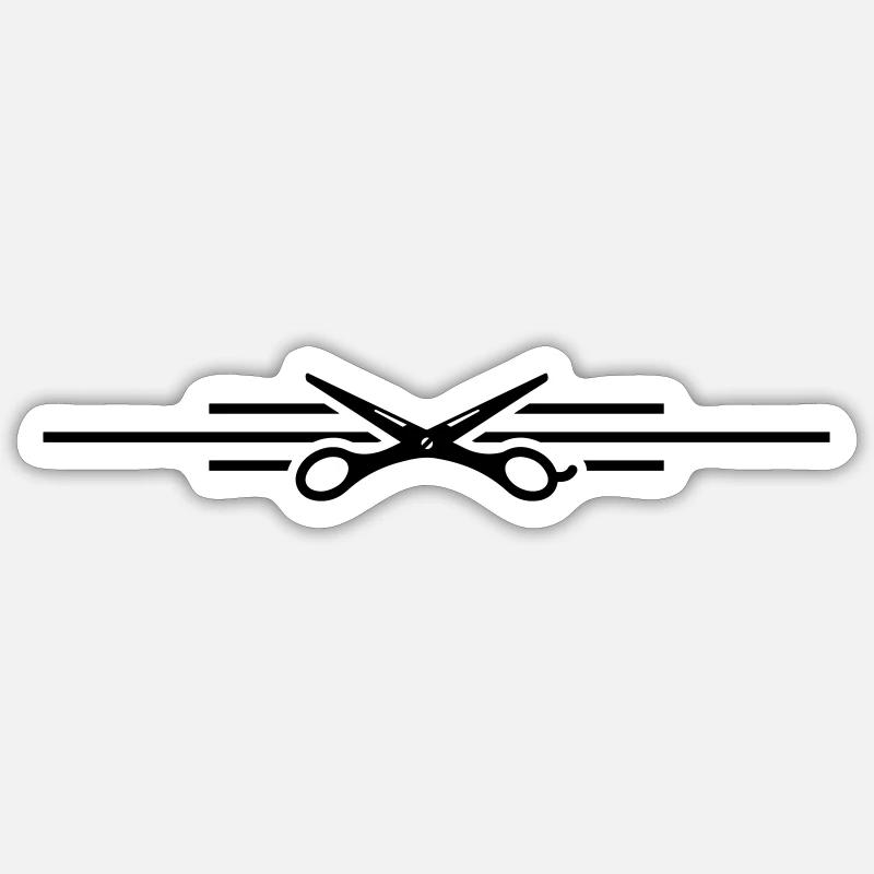 ciseaux symbole ligne - Sticker taille S (10 x 10 cm) - blanc mat