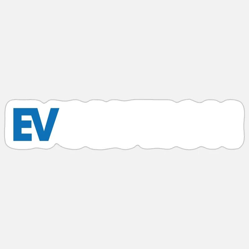 Elektrisch - E Auto - Evolution - Spruch - Sticker Größe S (10 x 10 cm) - Mattweiß