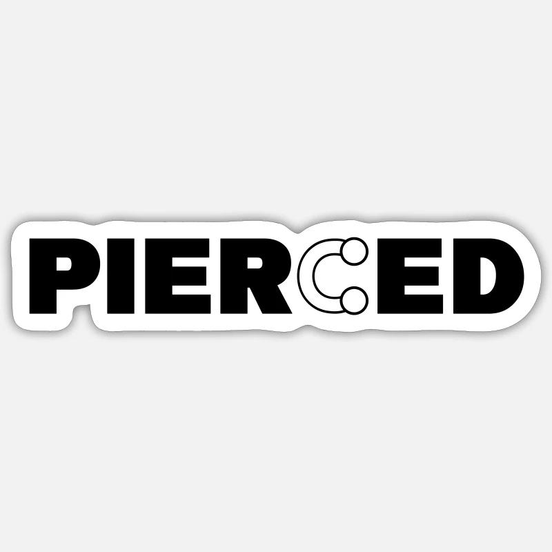 pierced piercing ring piercer Sticker size S (10 x 10 cm)
