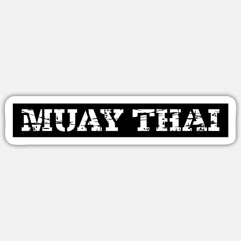 Muay Thai - Sticker Größe S (10 x 10 cm) - Mattweiß