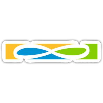 Stripe Infinity icon - Sticker size S (10 x 10 cm) - white matte - Front