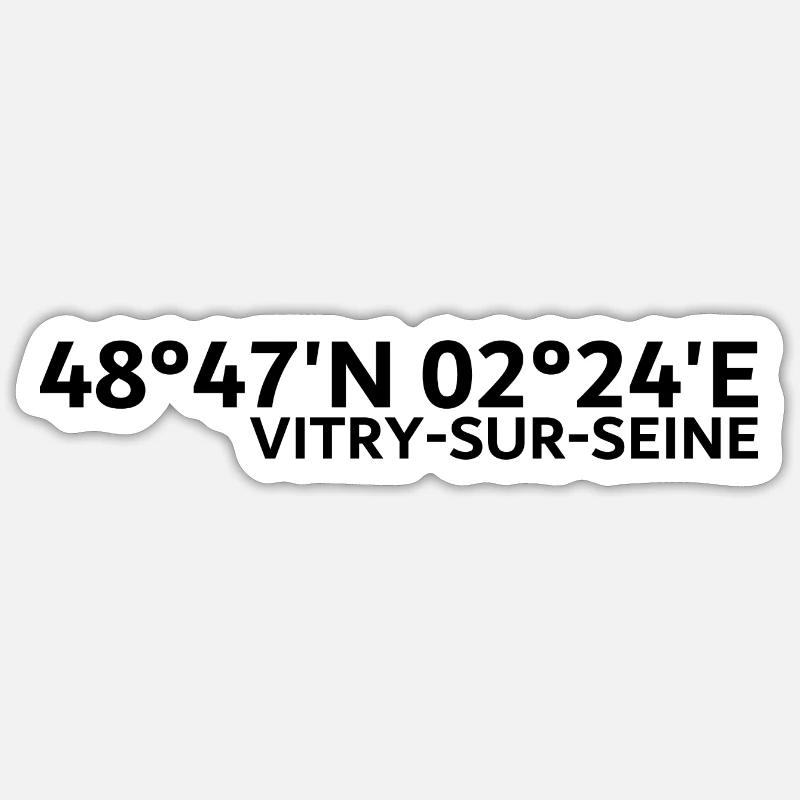 Vitry-sur-Seine coordinates Sticker size S (10 x 10 cm)