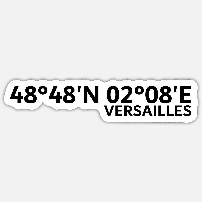 Coordonnées de Versailles - Sticker taille S (10 x 10 cm) - blanc mat