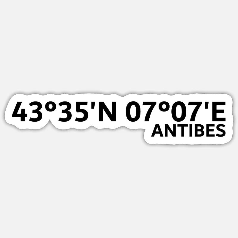 Antibes Coordinates Sticker size S (10 x 10 cm)