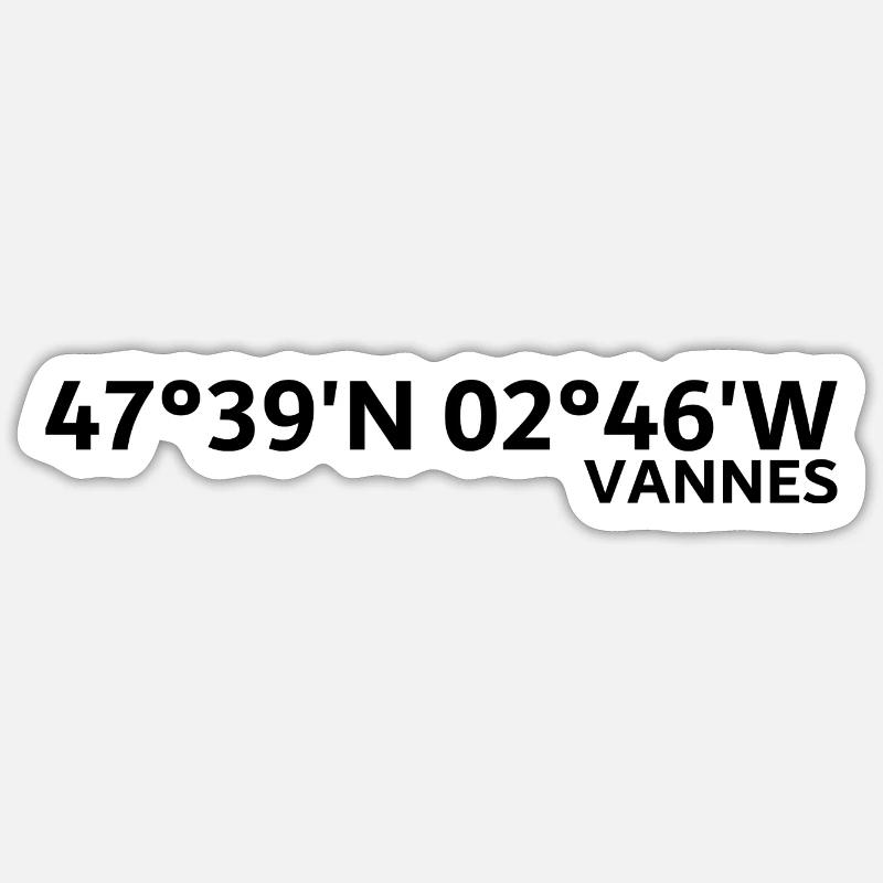 Vannes coordinates - Sticker size S (10 x 10 cm) - white matte