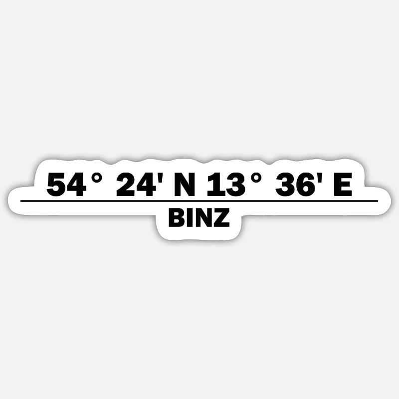 Coordonnées Binz - Sticker taille S (10 x 10 cm) - blanc mat