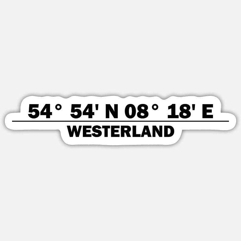 Westerland coordinates Sticker size S (10 x 10 cm)