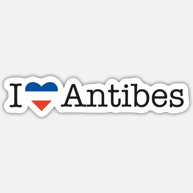 I love Antibes - Sticker Größe S (10 x 10 cm) - Mattweiß