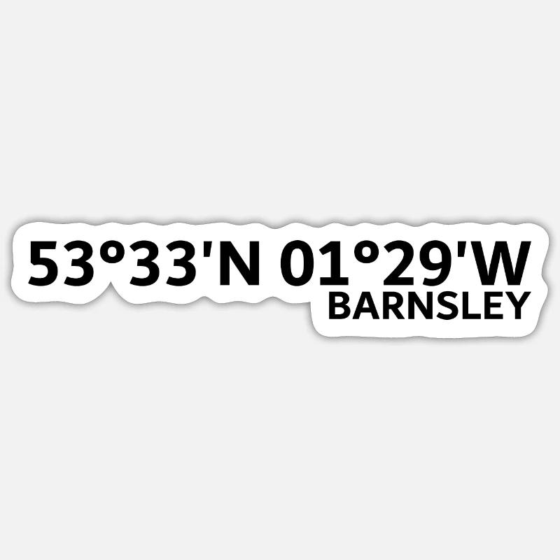 Coordonnées de Barnsley - Sticker taille S (10 x 10 cm) - blanc mat