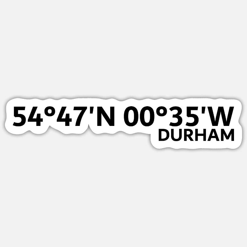Coordonnées de Durham - Sticker taille S (10 x 10 cm) - blanc mat