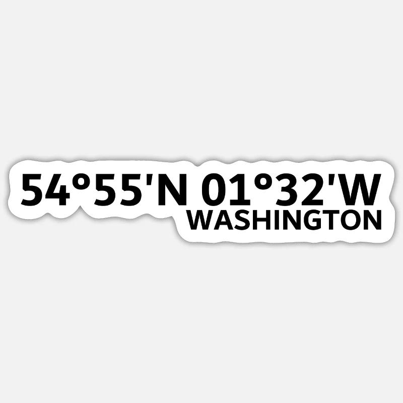 Washington Coordinates Sticker size S (10 x 10 cm)