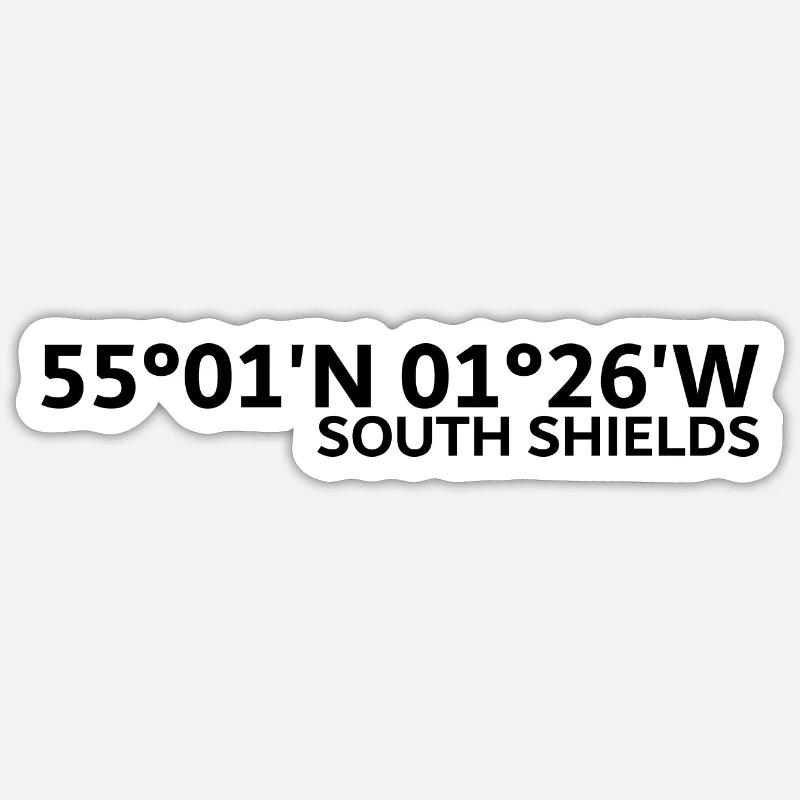 Coordonnées de South Shields Sticker taille S (10 x 10 cm)
