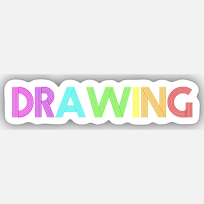 Drawing - Sticker size S (10 x 10 cm) - white matte