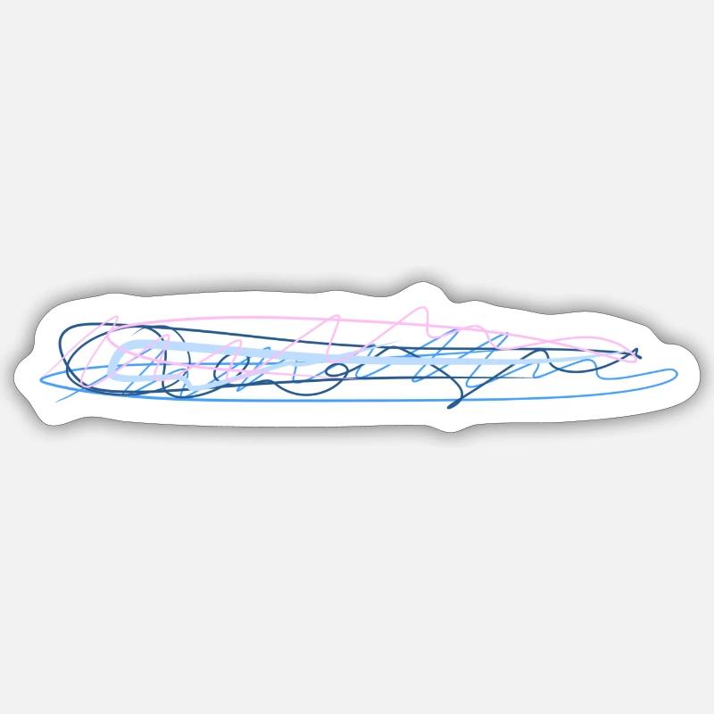 line kringel pattern abstract - Sticker size S (10 x 10 cm) - white matte