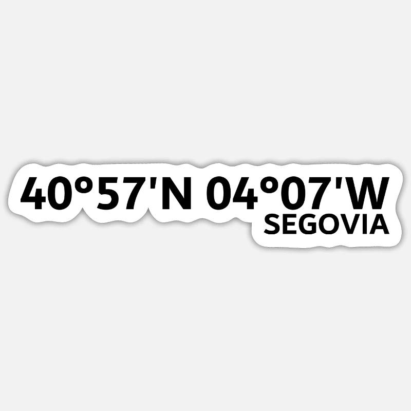 Segovia Coordinates - Sticker size S (10 x 10 cm) - white matte
