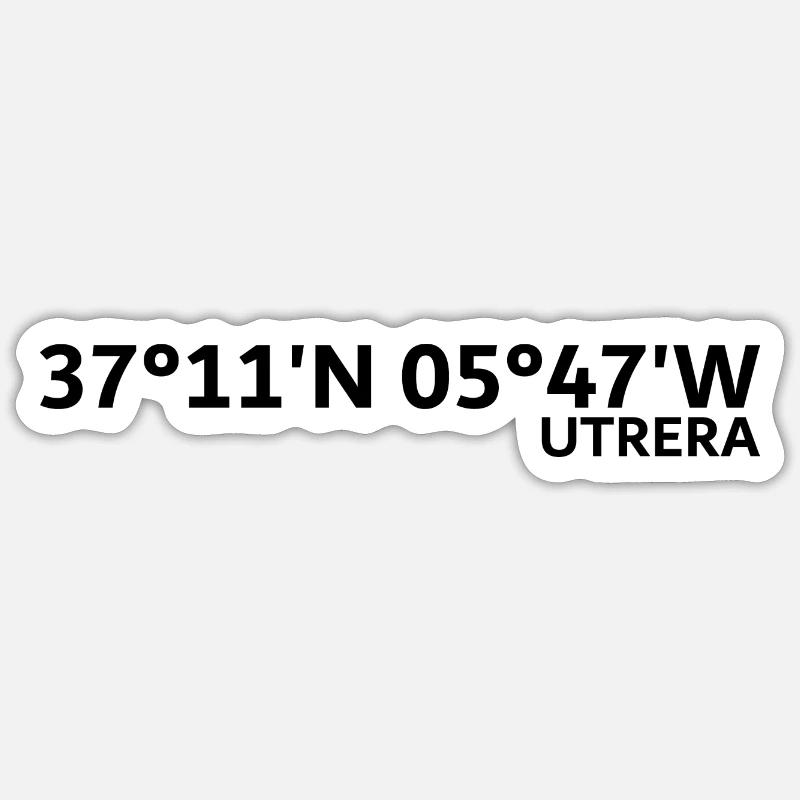 Coordonnées d’Utrera - Sticker taille S (10 x 10 cm) - blanc mat