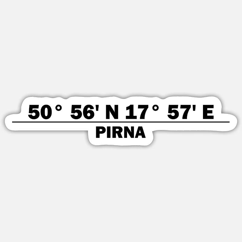 Coordonnées de Pirna - Sticker taille S (10 x 10 cm) - blanc mat