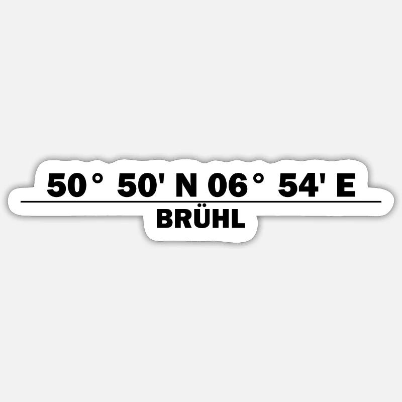 Coordonnées de Brühl - Sticker taille S (10 x 10 cm) - blanc mat