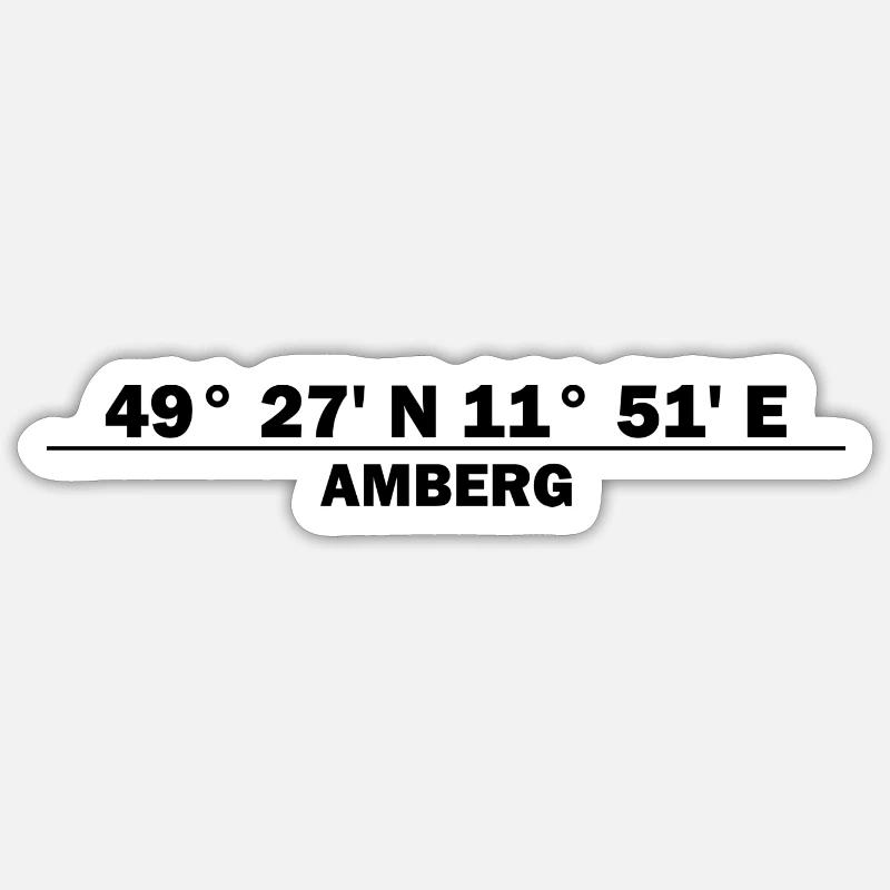 Coordonnées d’Amberg - Sticker taille S (10 x 10 cm) - blanc mat