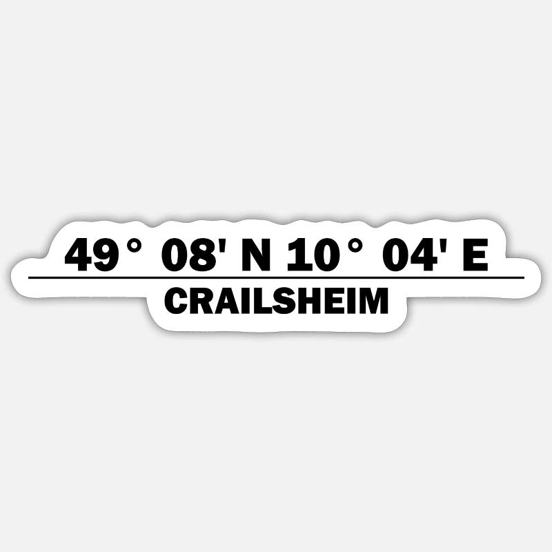 Coordonnées de Crailsheim - Sticker taille S (10 x 10 cm) - blanc mat