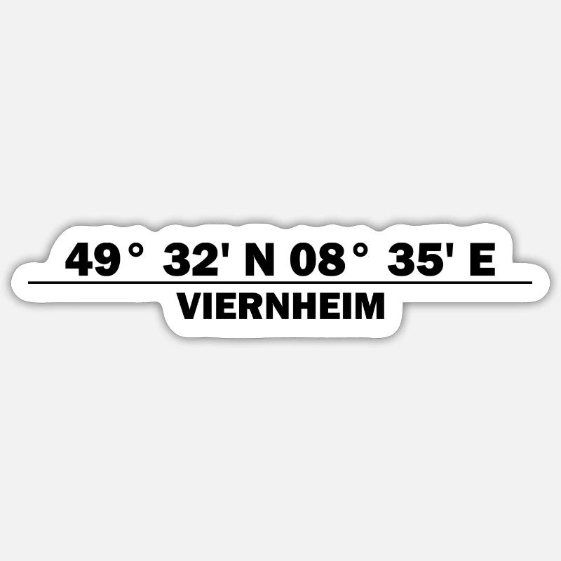 Coordonnées de Viernheim - Sticker taille S (10 x 10 cm) - blanc mat