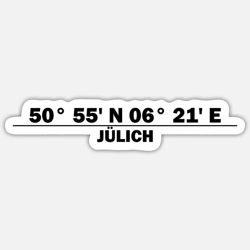 Coordonnées de Jülich - Sticker taille S (10 x 10 cm) - blanc mat