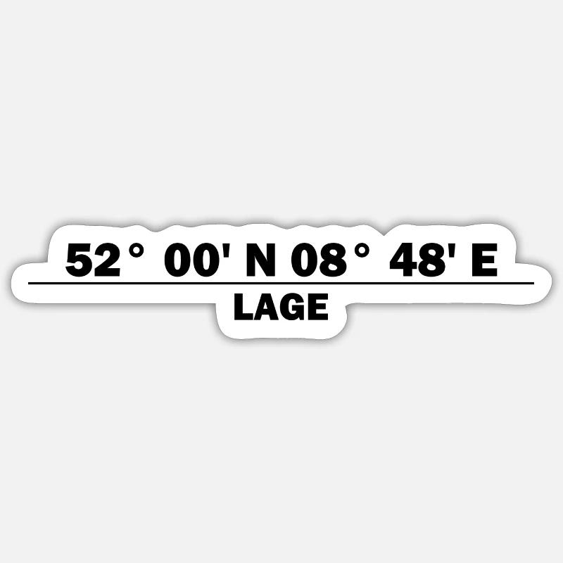 Location Coordinates Sticker size S (10 x 10 cm)