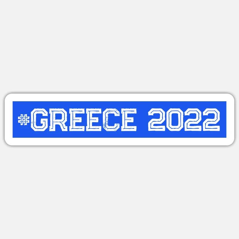 Grèce 2022 - Sticker taille S (10 x 10 cm) - blanc mat