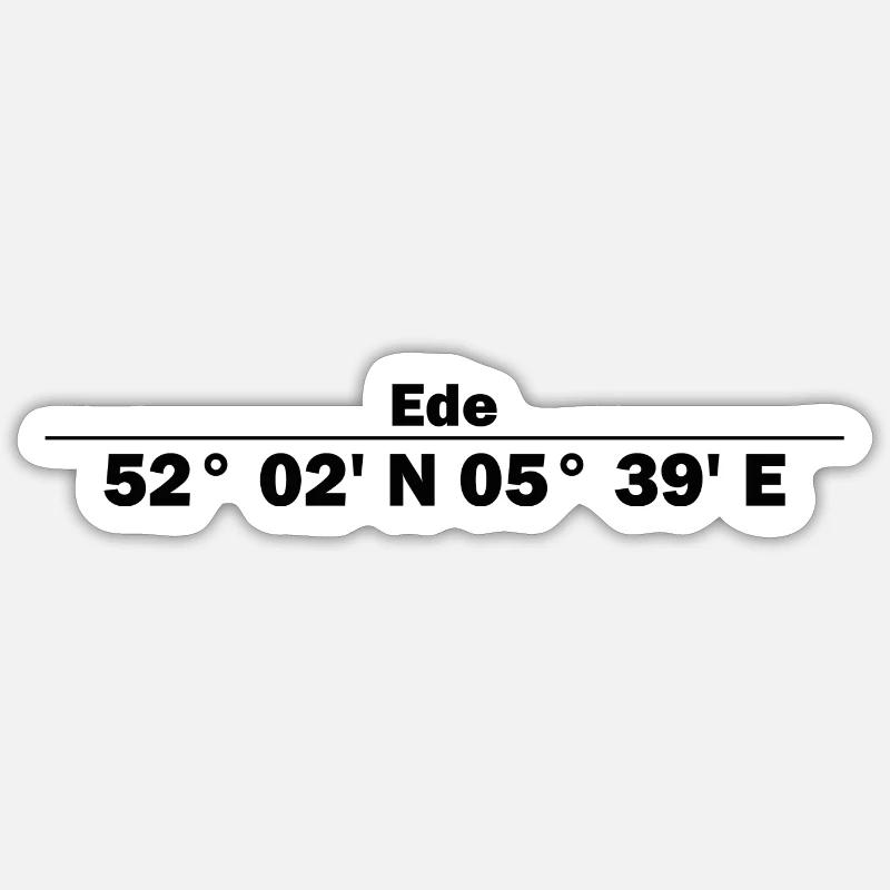 Ede Coordinates - Sticker size S (10 x 10 cm) - white matte