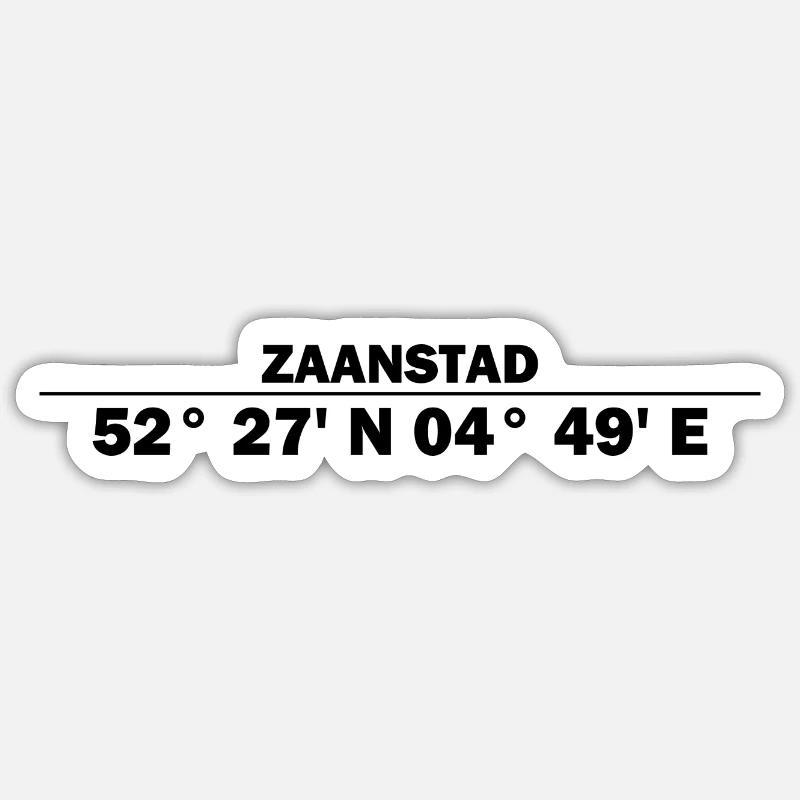 Zaanstad Coordinates Sticker size S (10 x 10 cm)