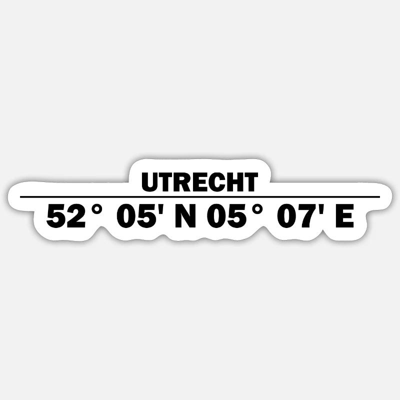 Coordonnées d’Utrecht - Sticker taille S (10 x 10 cm) - blanc mat