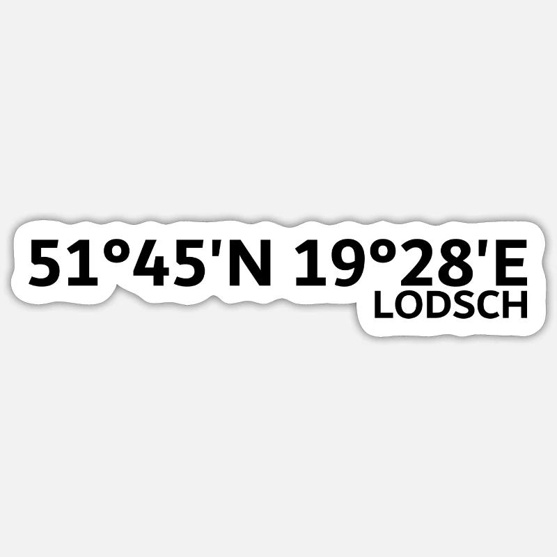 Coordonnées de Lodz - Sticker taille S (10 x 10 cm) - blanc mat