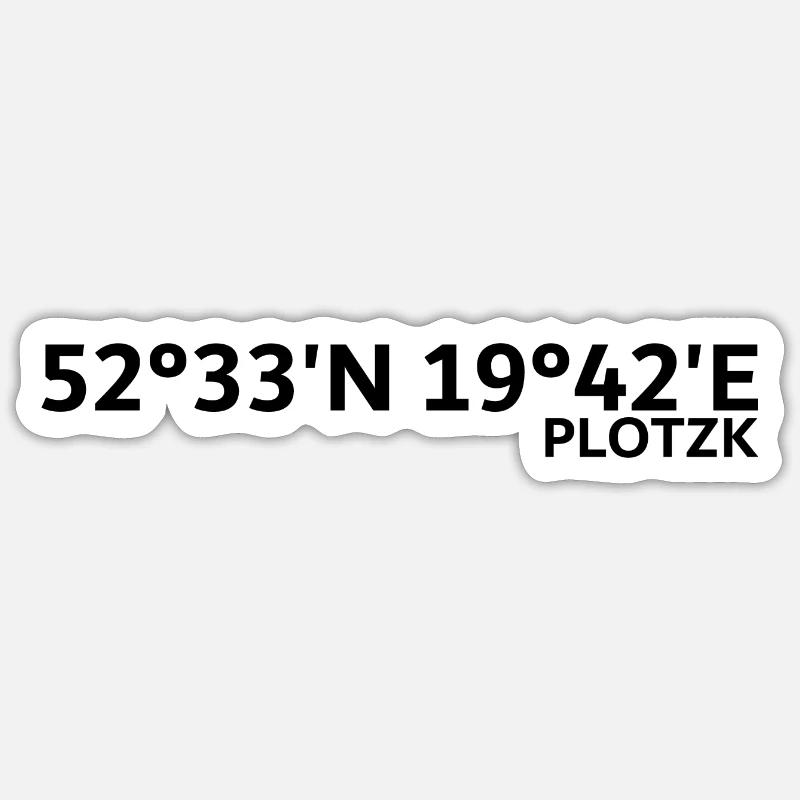 Coordonnées Plotzk - Sticker taille S (10 x 10 cm) - blanc mat