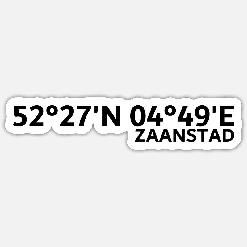 Zaanstad Coordinates Sticker size S (10 x 10 cm)