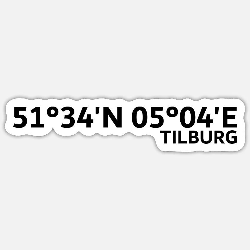 Coordonnées de Tilburg - Sticker taille S (10 x 10 cm) - blanc mat