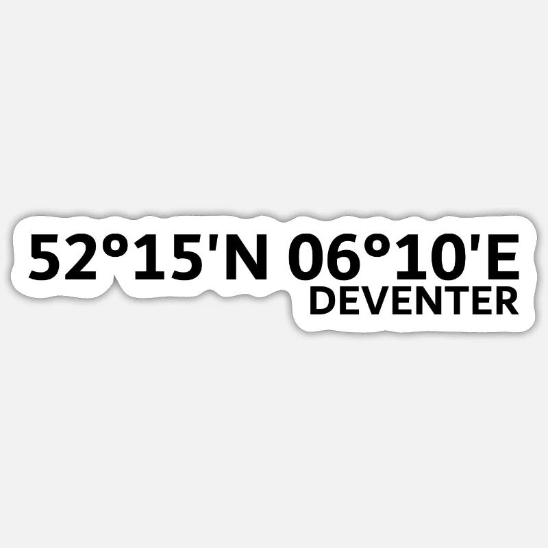 Coordonnées de Deventer - Sticker taille S (10 x 10 cm) - blanc mat