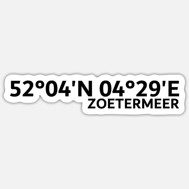 Coordonnées Zoetermeer - Sticker taille S (10 x 10 cm) - blanc mat